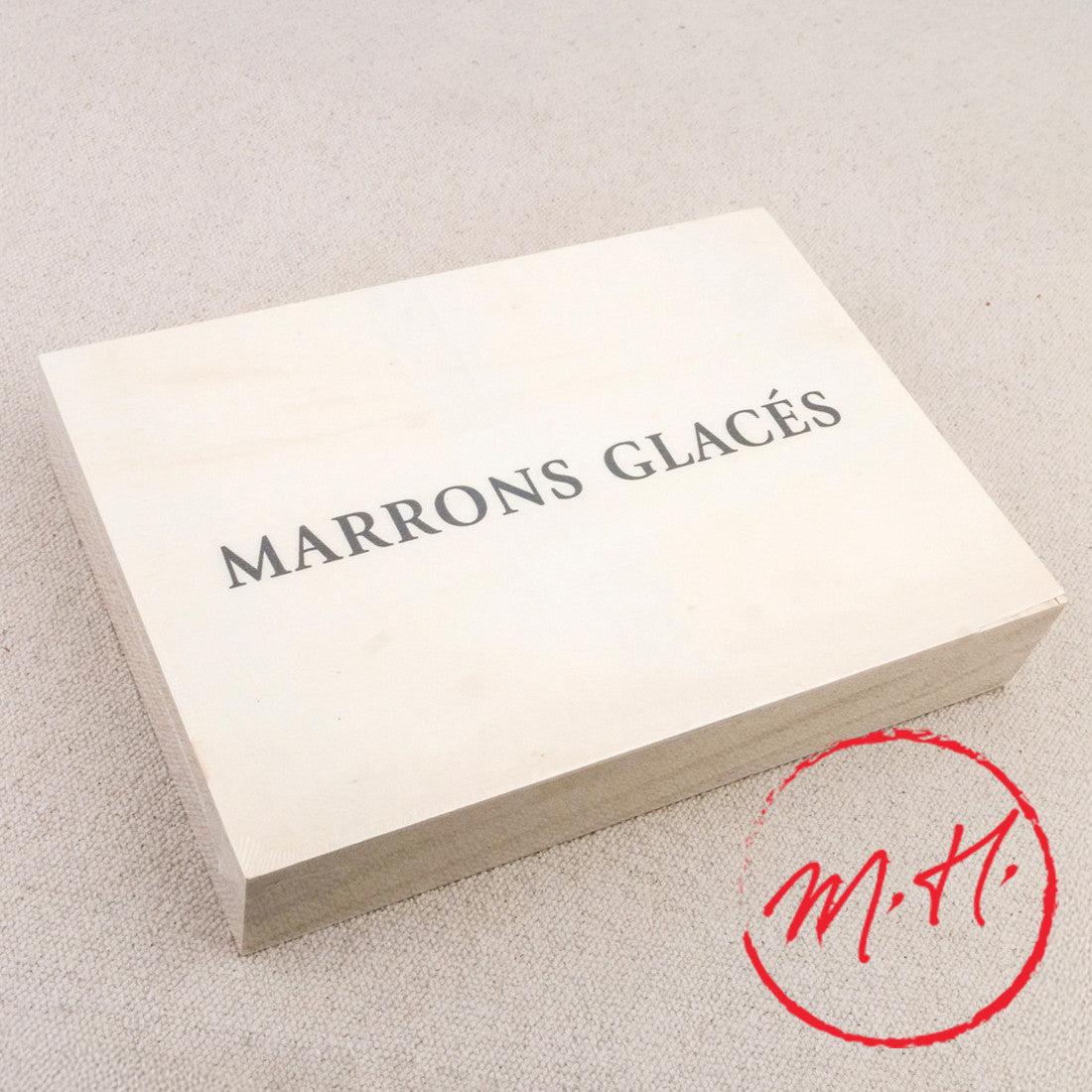Coffret en bois 8 marrons glacés