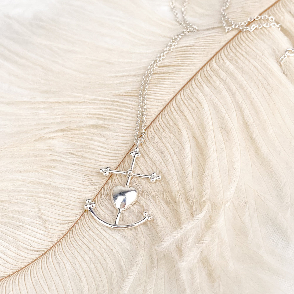 Collier grande Croix de Camargue argent