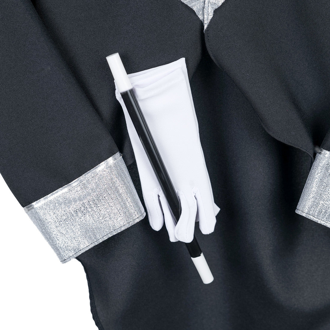 Costume de magicien avec gant et baguette magique