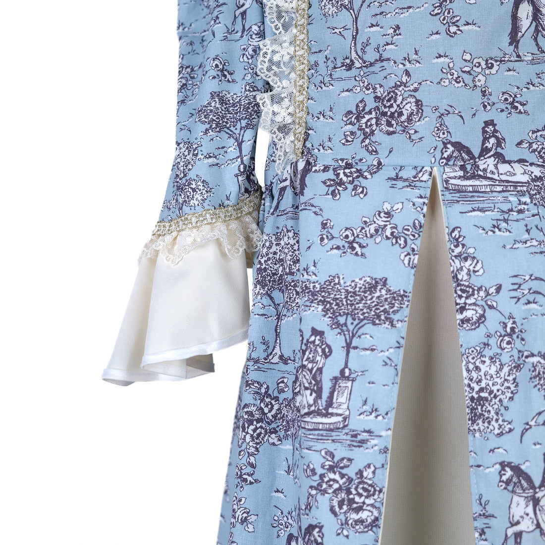 Costume de marquise en jouy bleu