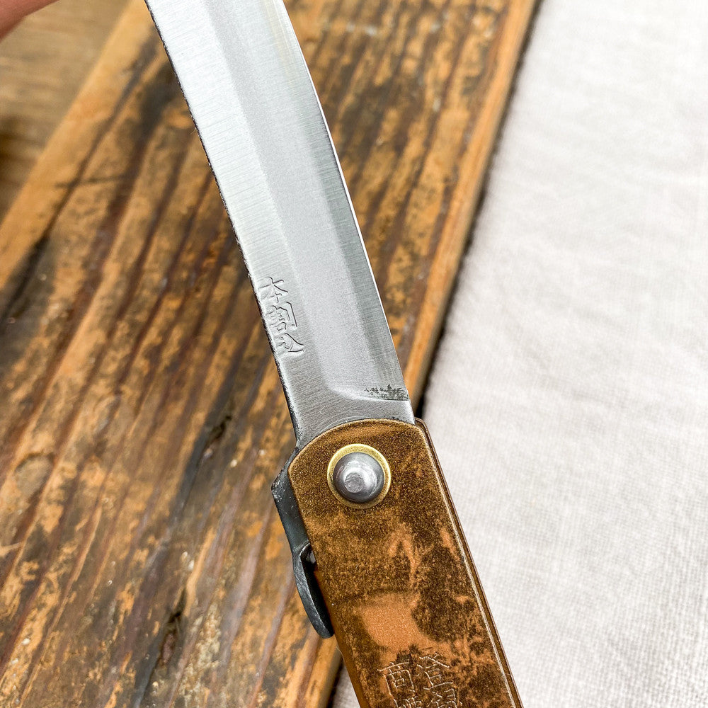 Couteau Higonokami laiton brun