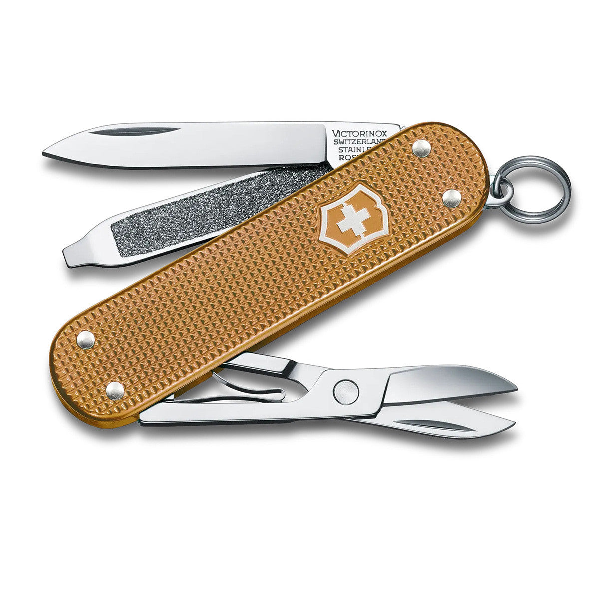 Couteau Suisse onglier en aluminium gaufré