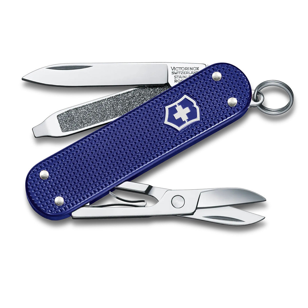 Couteau Suisse onglier en aluminium gaufré