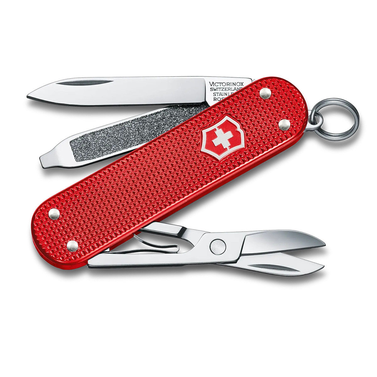 Couteau Suisse onglier en aluminium gaufré
