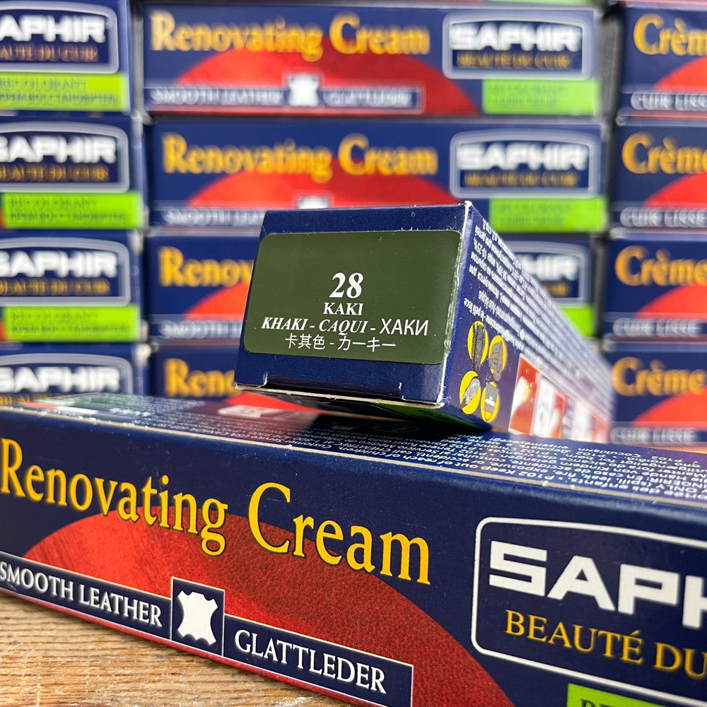 Crème rénovatrice cuir kaki Saphir numéro 28