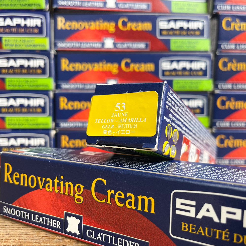 Crème rénovatrice cuir jaune Saphir numéro 53
