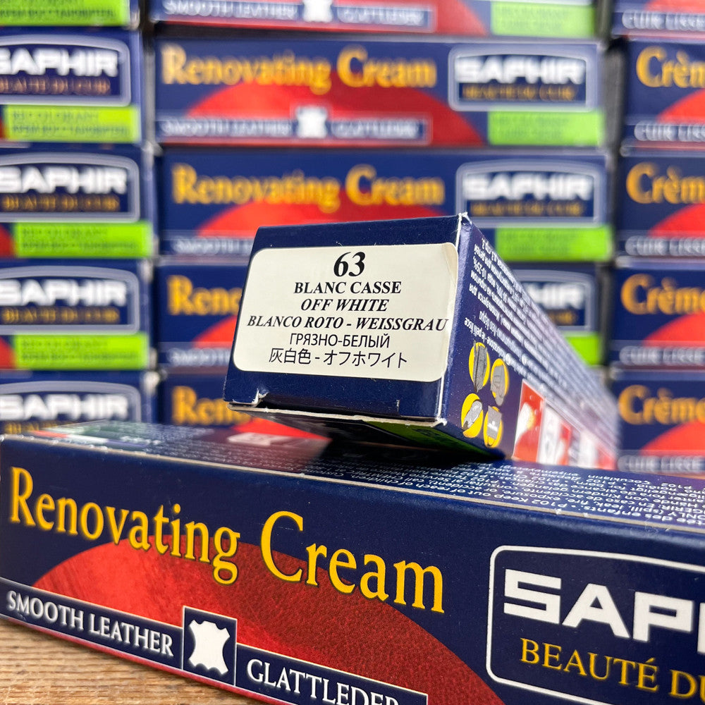 Crème rénovatrice cuir blanc cassé Saphir numéro 63