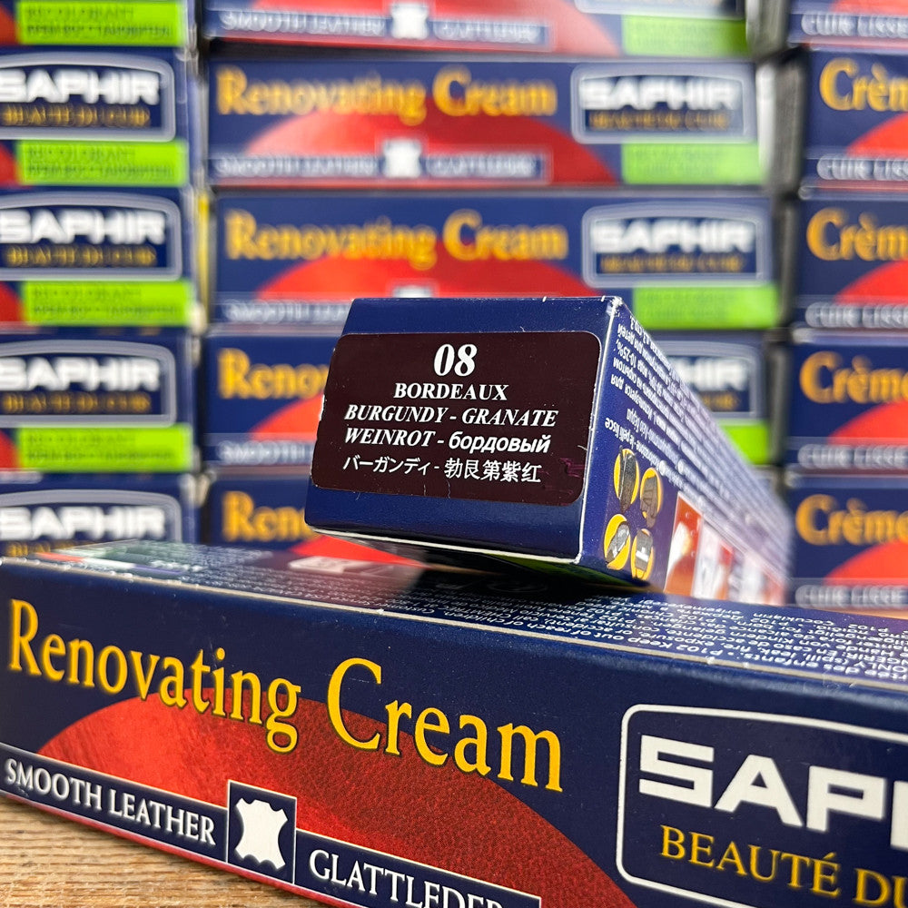 Crème rénovatrice cuir bordeaux Saphir 08