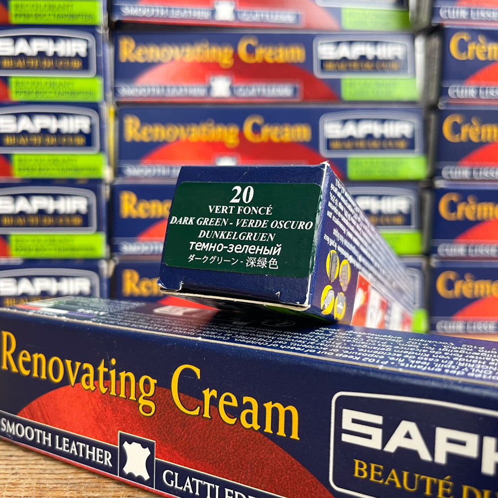Crème rénovatrice cuir vert foncé Saphir 20