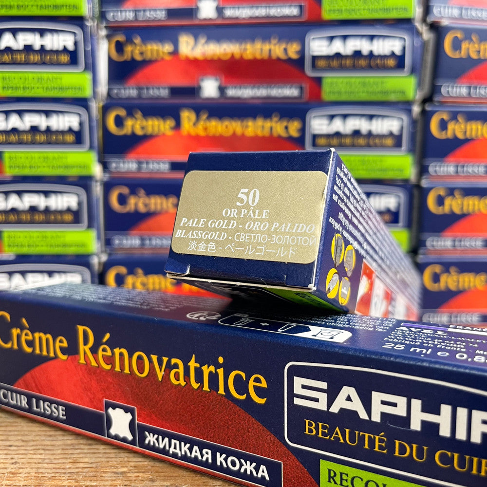 Crème rénovatrice cuir or pâle Saphir 50