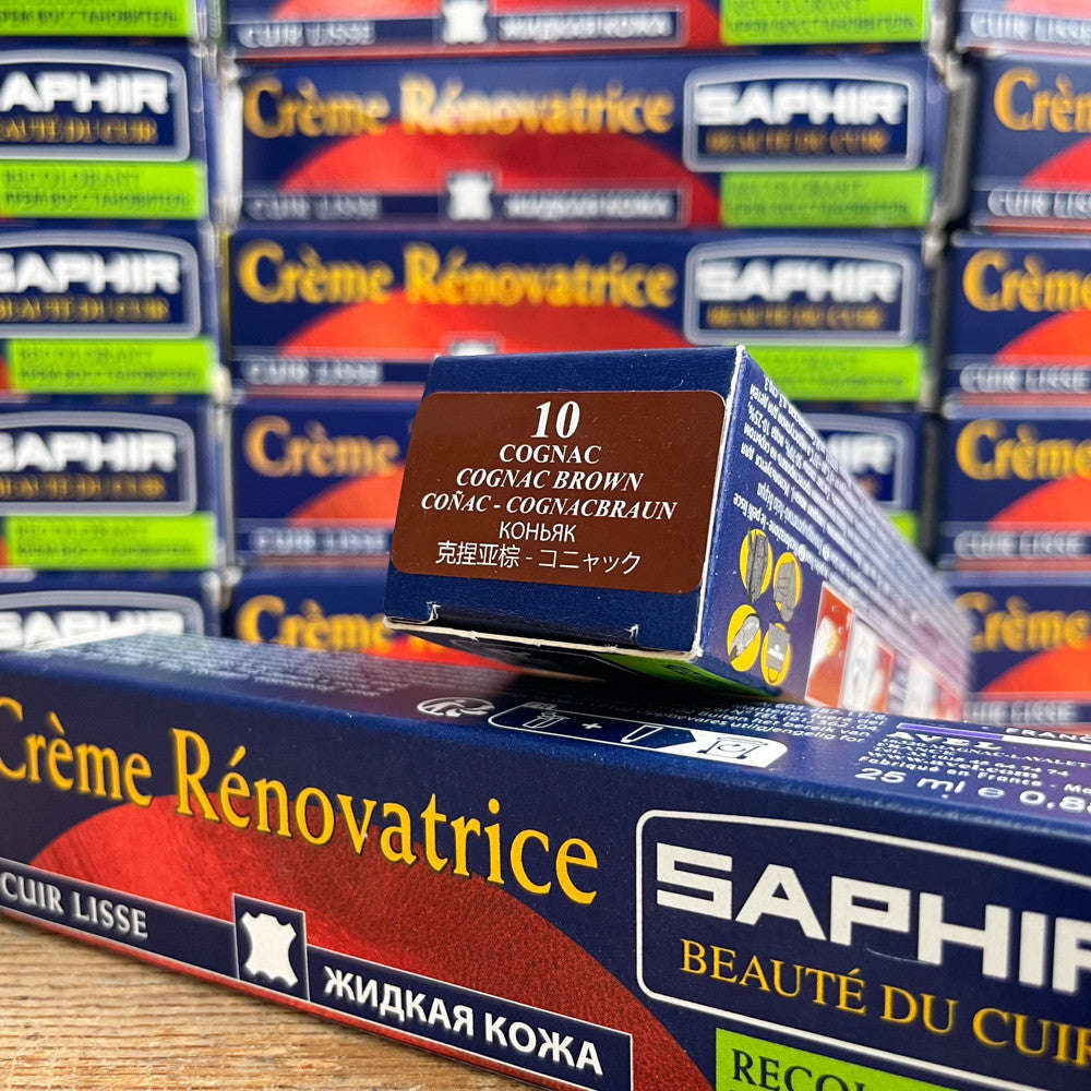 Crème rénovatrice cuir cognac Saphir 10