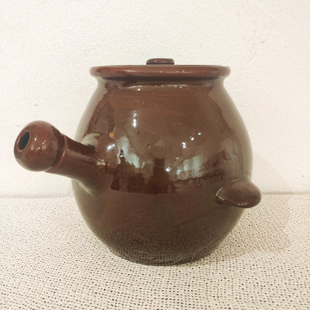 Daubière en terre cuite châtaigne