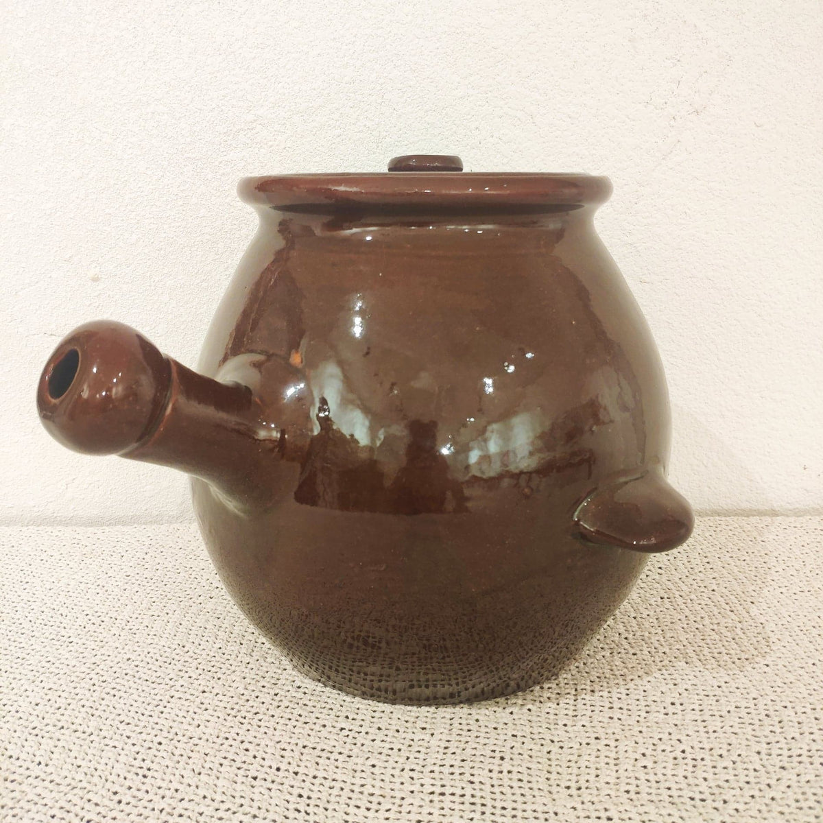 Daubière en terre cuite châtaigne