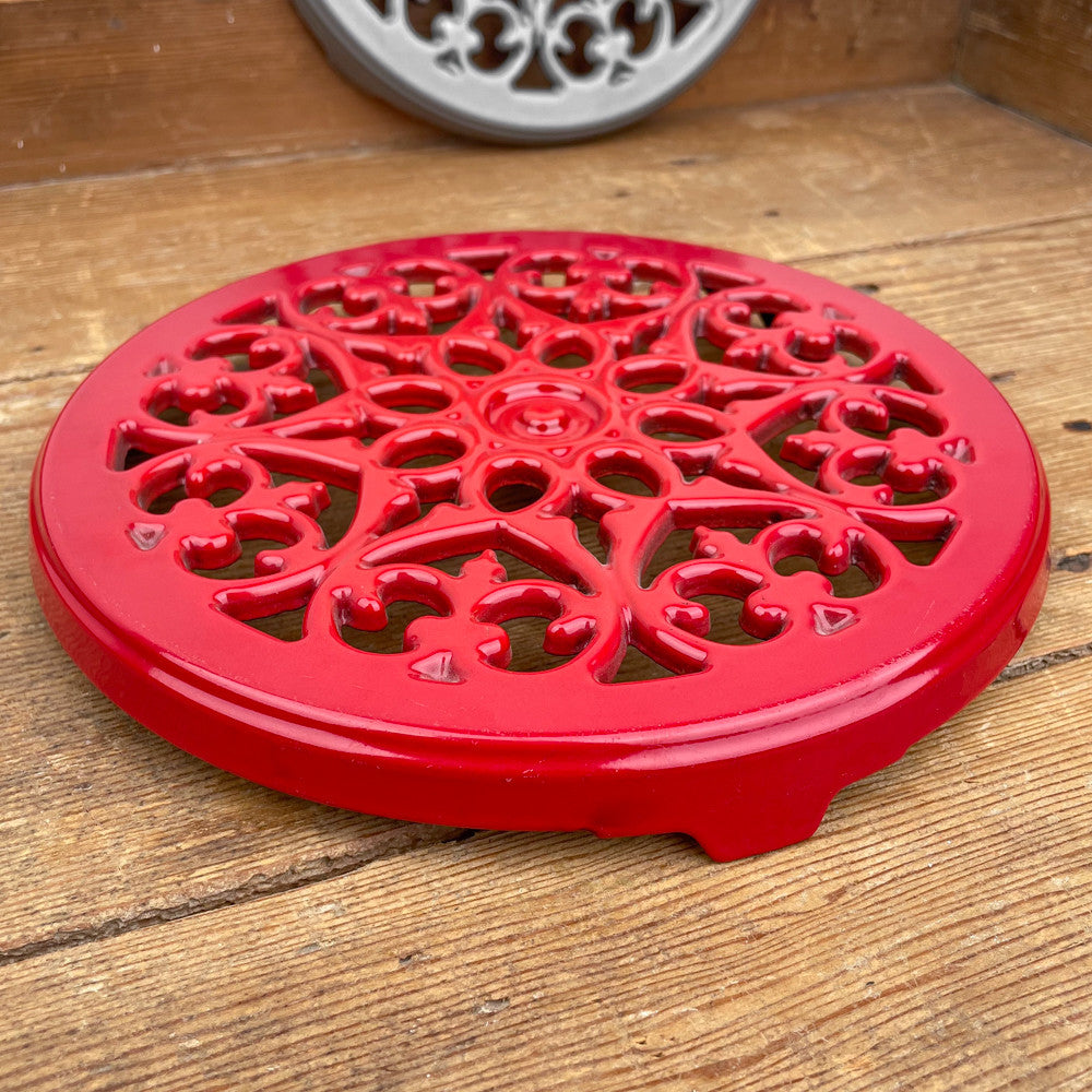 Dessous de plat en fonte rouge