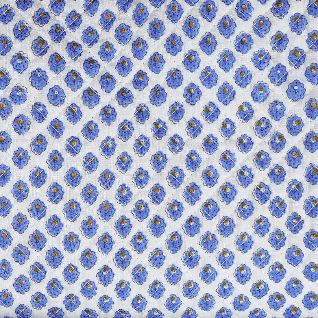 Dessus de lit piqué pâquerette bleue