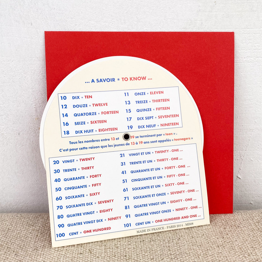 Disque les chiffres français et anglais
