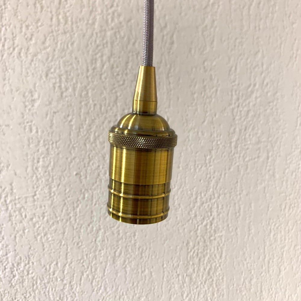 Douille E27 aluminium bronze doré