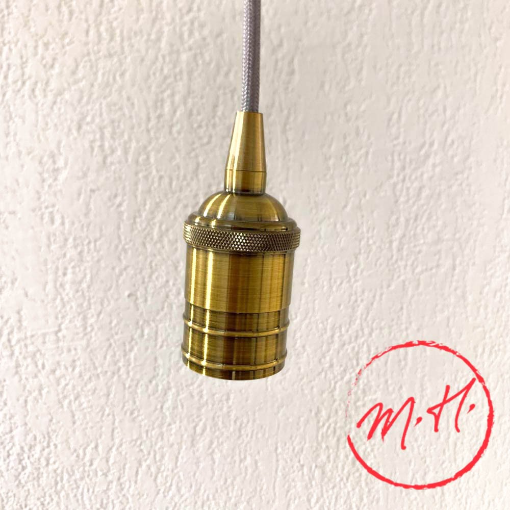 Douille E27 aluminium bronze doré