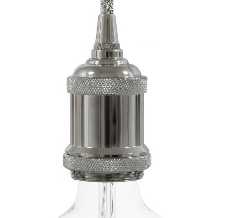 Douille E27 filetée aluminium avec bague