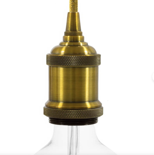 Douille E27 filetée aluminium avec bague
