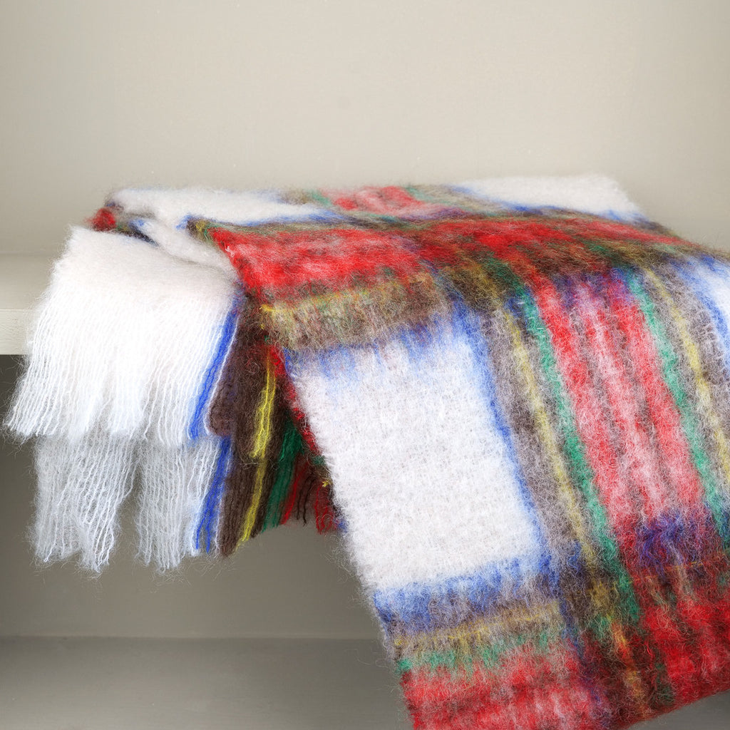 Écharpe tartan en Mohair