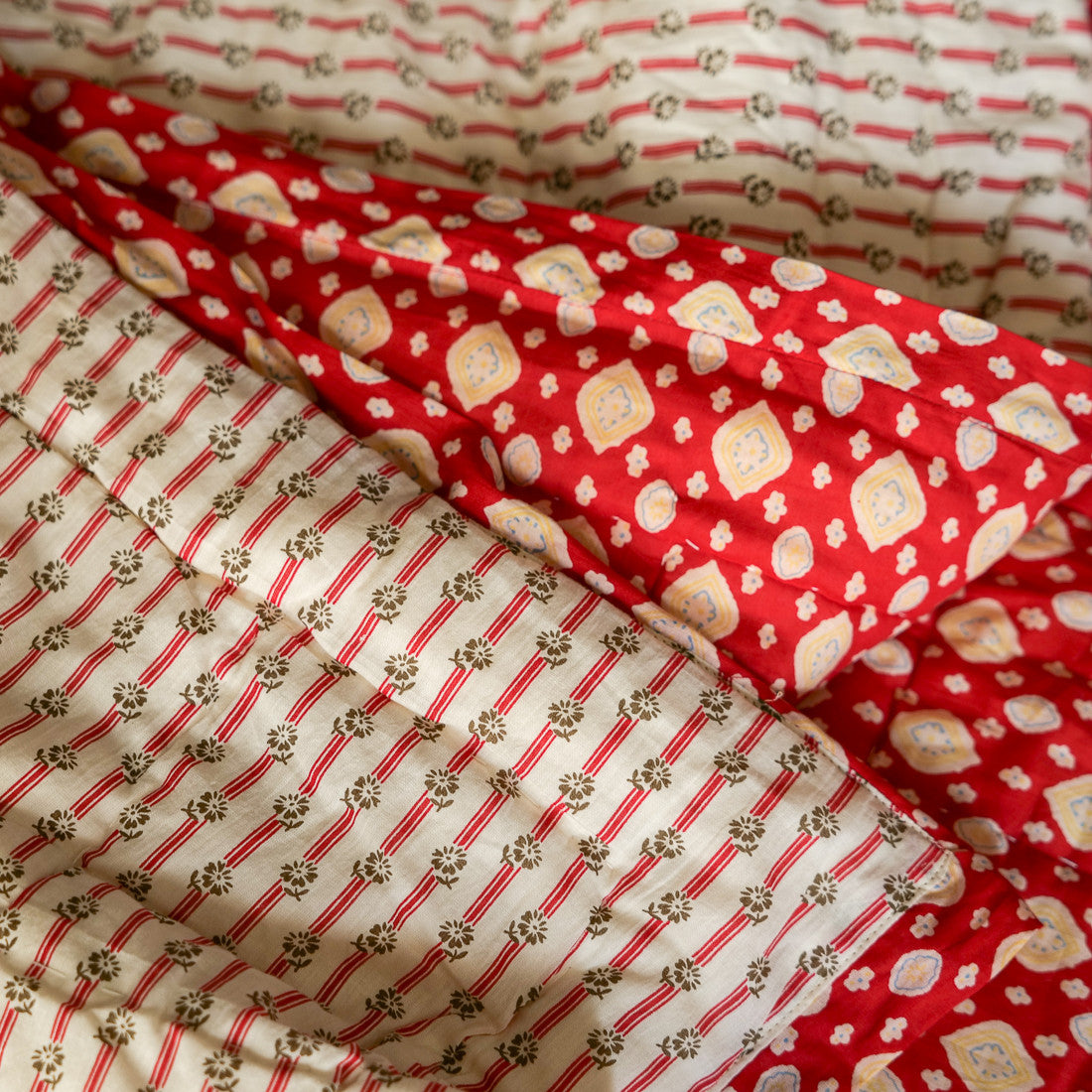Édredon réversible Pendanto / Rayures rouges