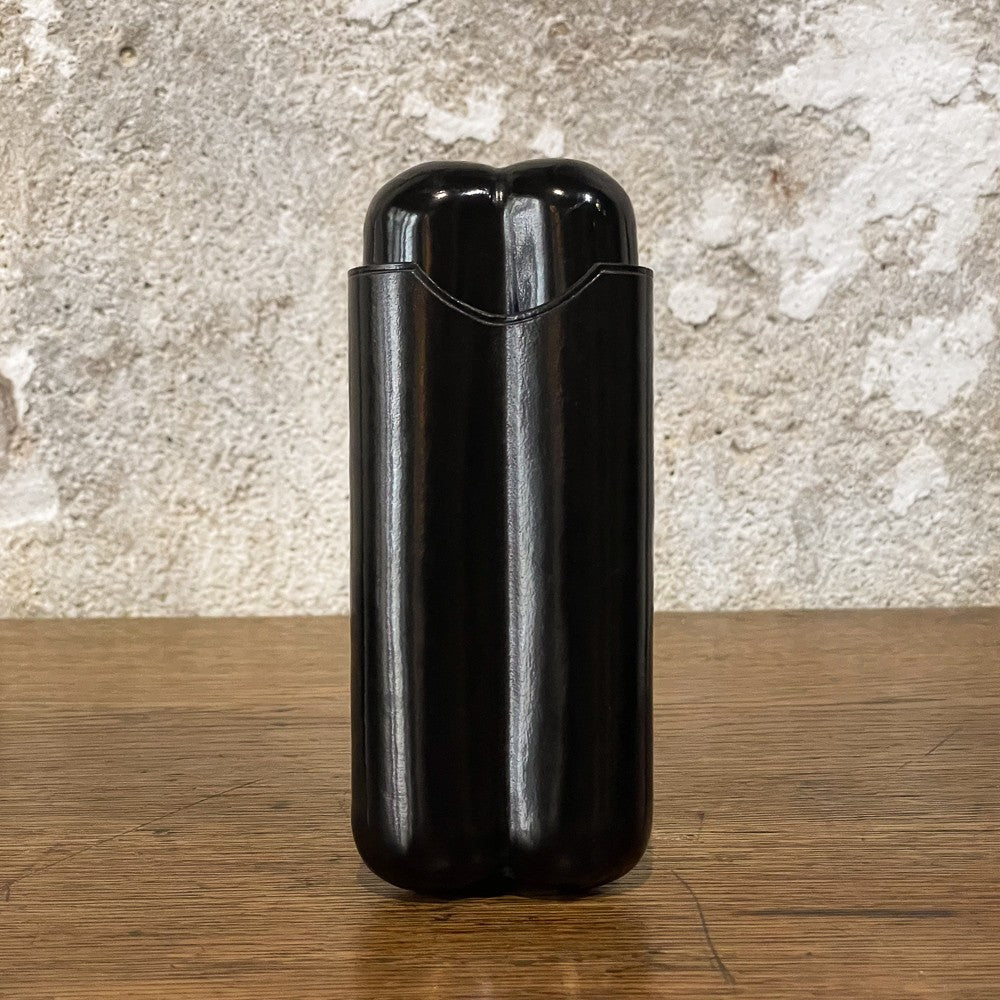 Etui à cigares en cuir noir