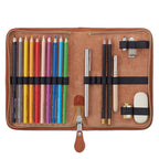 Étui à crayons en cuir naturel