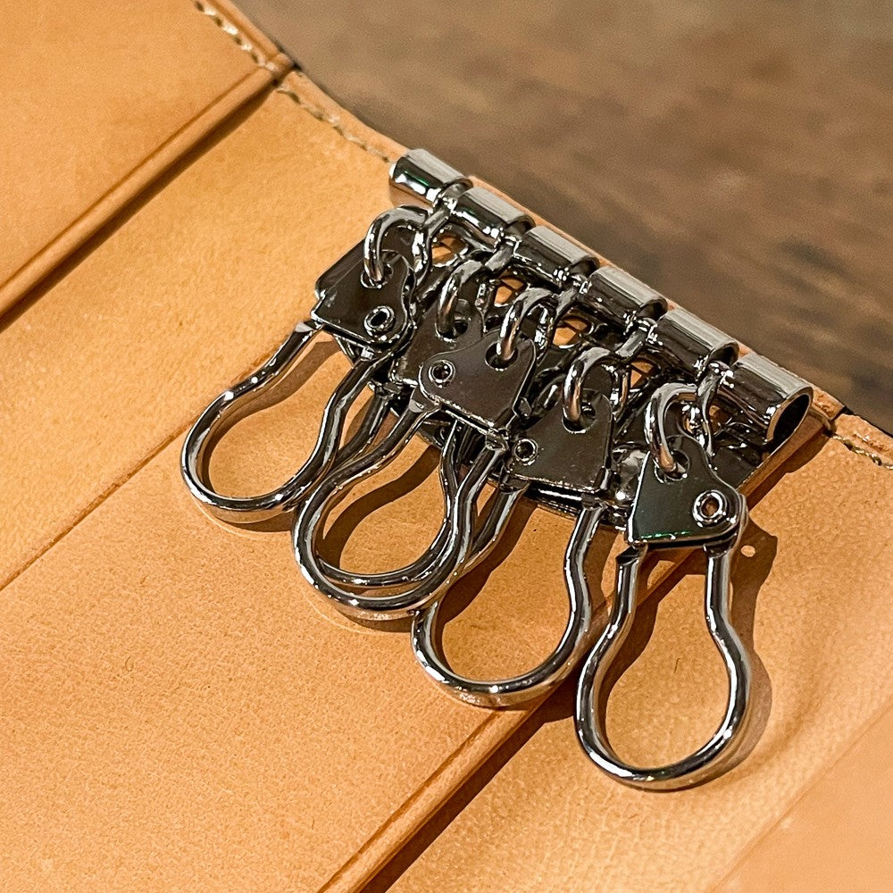 Etui porte-clés en cuir noir