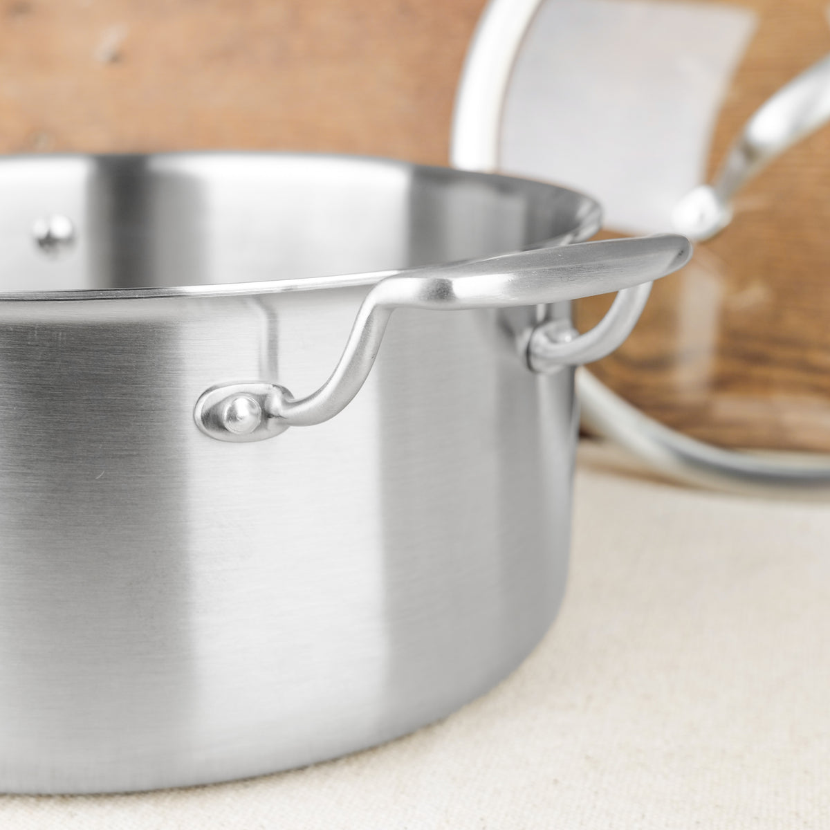 Faitout Menastyl Triply Inox 24 cm avec couvercle en verre