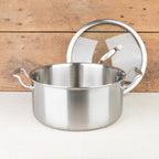 Faitout inox avec couvercle en verre