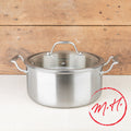 Faitout Triply Inox 24 cm avec couvercle en verre