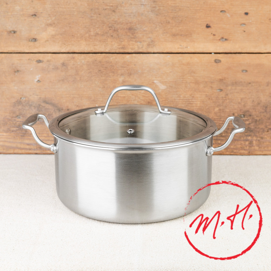 Faitout Triply Inox 24 cm avec couvercle en verre