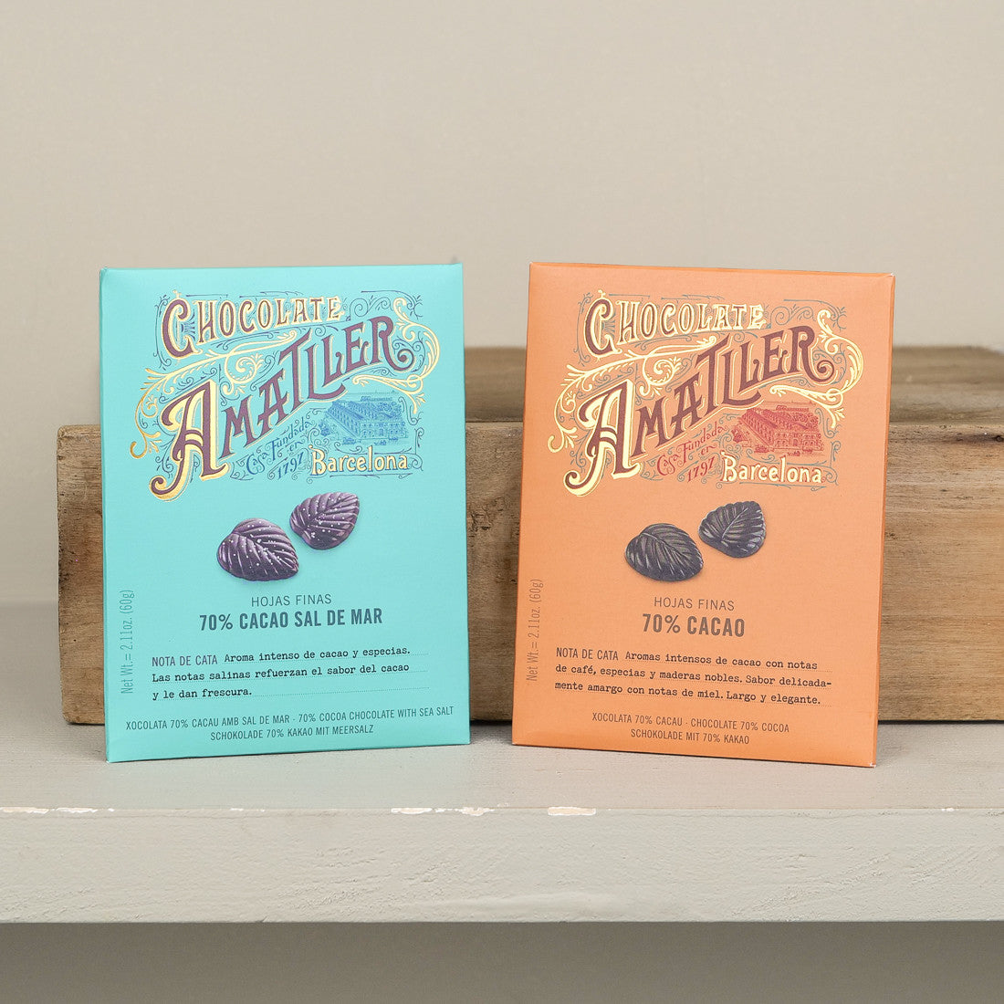 Feuilles en chocolat noir Amatller Barcelona