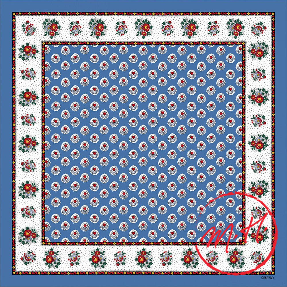 Foulard provençal bleu Souleiado