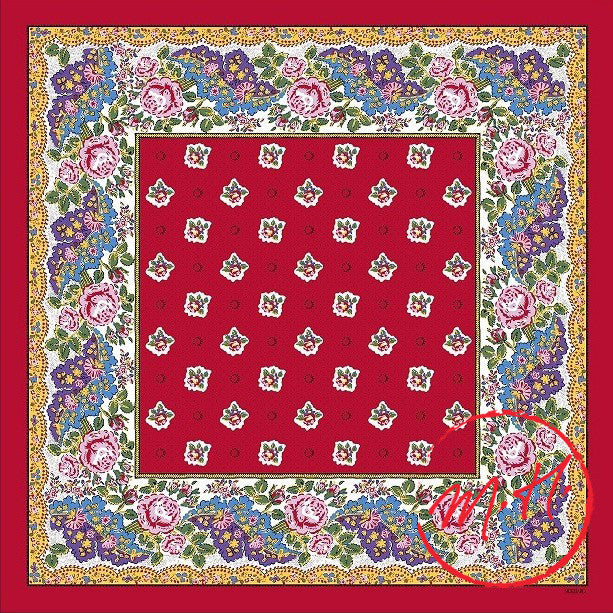 Foulard provençal roses rouge Souleiado