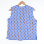Gilet boutis provençal bleu