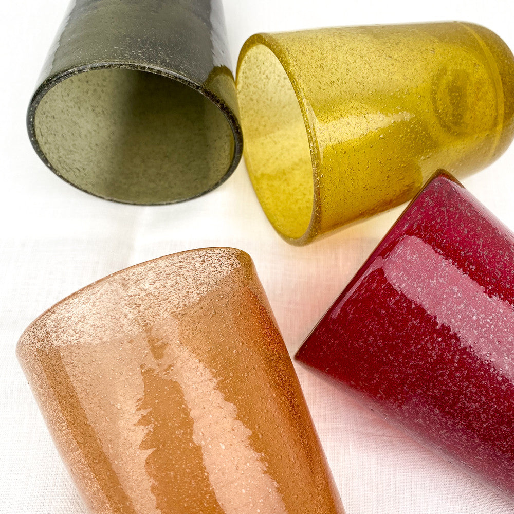 verres en verre bullé
