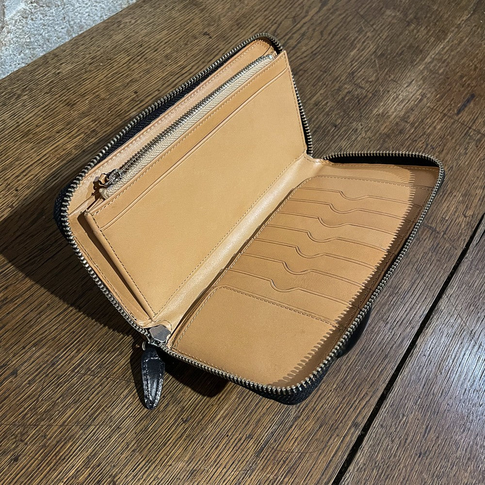 Grand portefeuille zippé en cuir