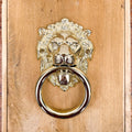 Heurtoir de porte tête de lion en laiton poli