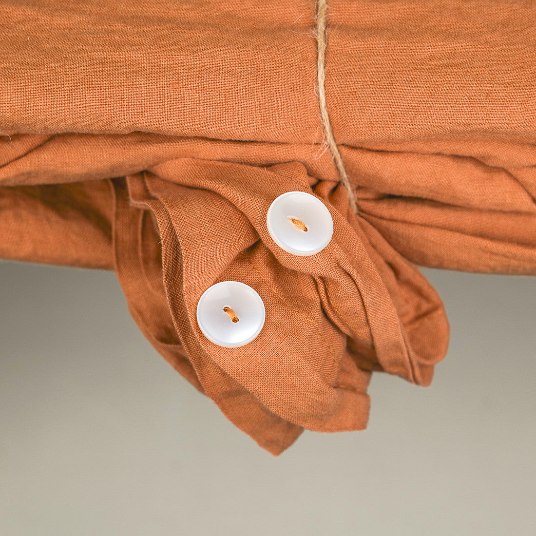 Housse de couette en 100% lin boutons nacrés