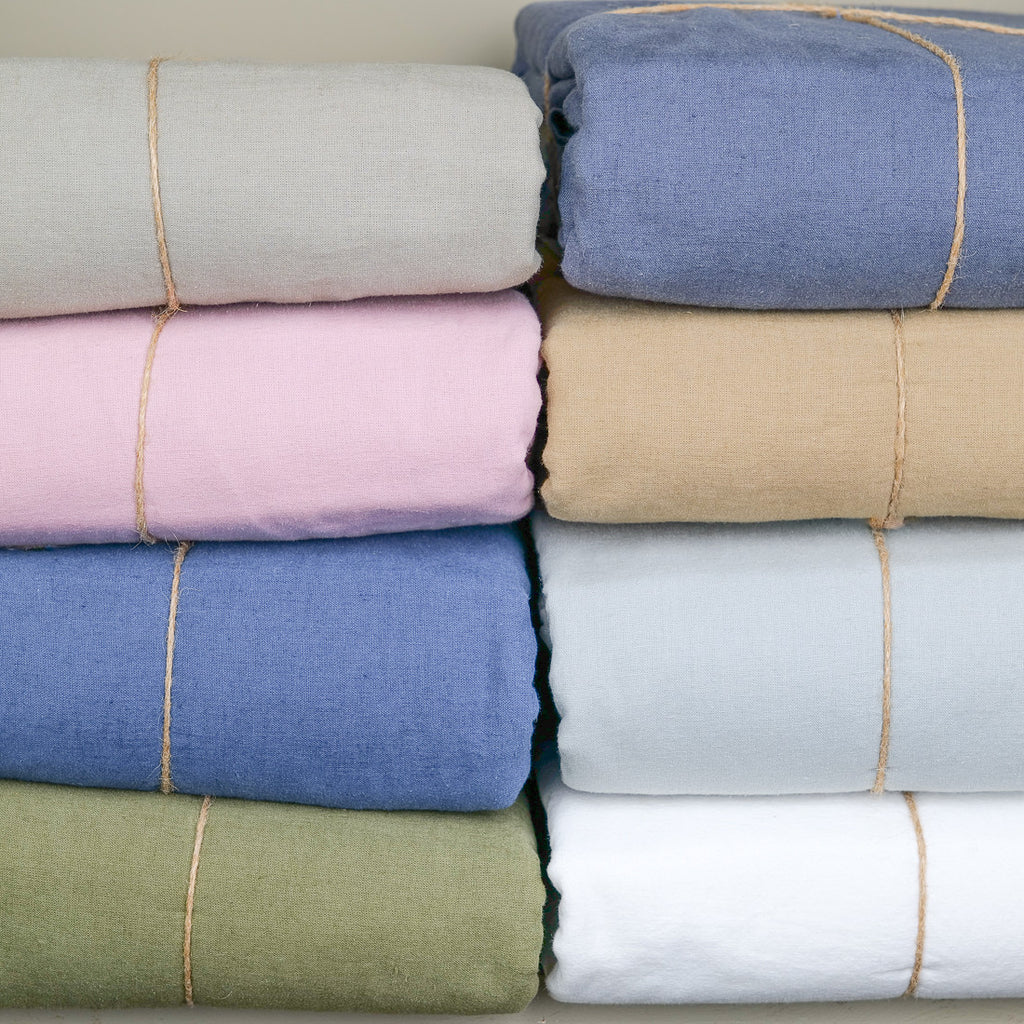 Housse de couette en lin et coton coloré