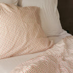 Housse de couette rayée Rouge