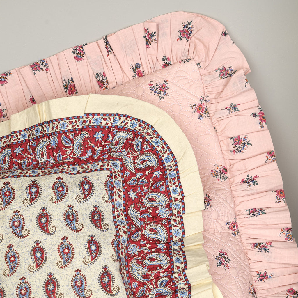 Housse de coussin à volant