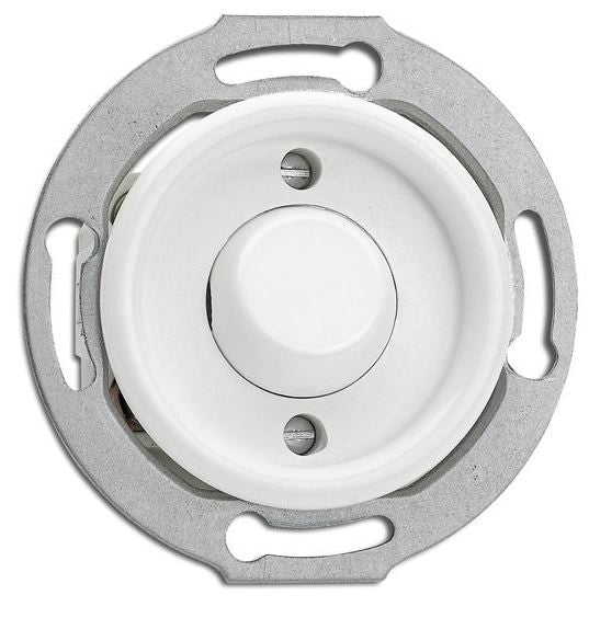 Interrupteur poussoir en duroplast blanc