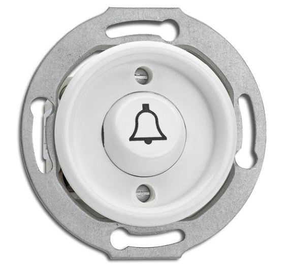 Interrupteur poussoir en duroplast blanc