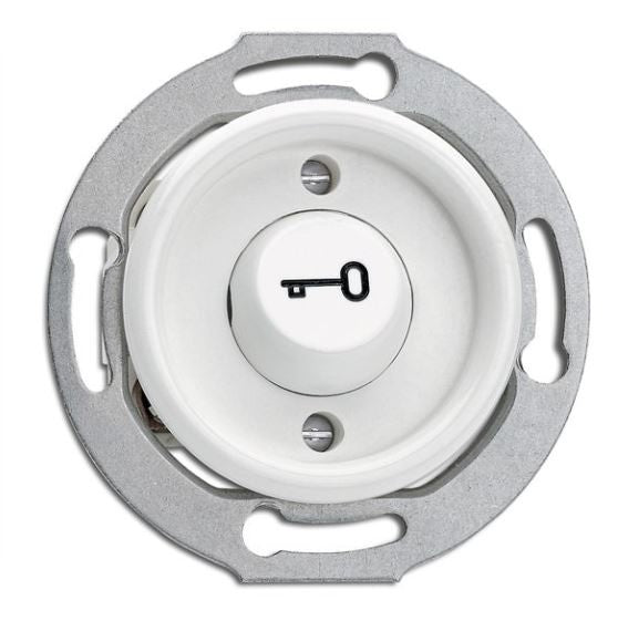 Interrupteur poussoir en duroplast blanc