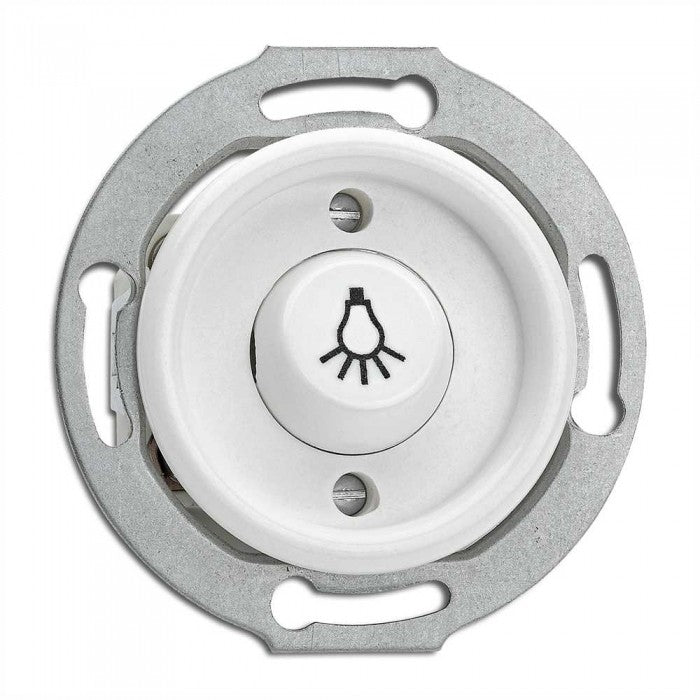 Interrupteur poussoir en duroplast blanc