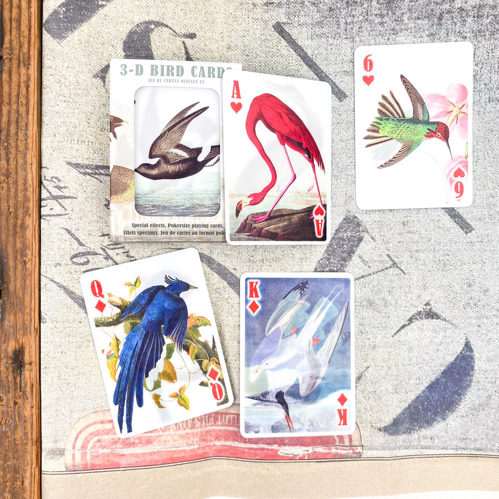 Jeu 54 cartes 3D oiseaux