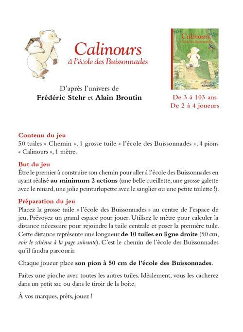 Jeu Calinours à l'ecole des Buissonnades